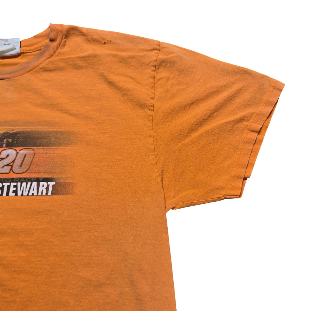 Y2K Distressed Gorpcore Tee Mens XL Orange 2006 NASCAR Tony Stewart Nextel‎ Cup - Picture 9 of 13